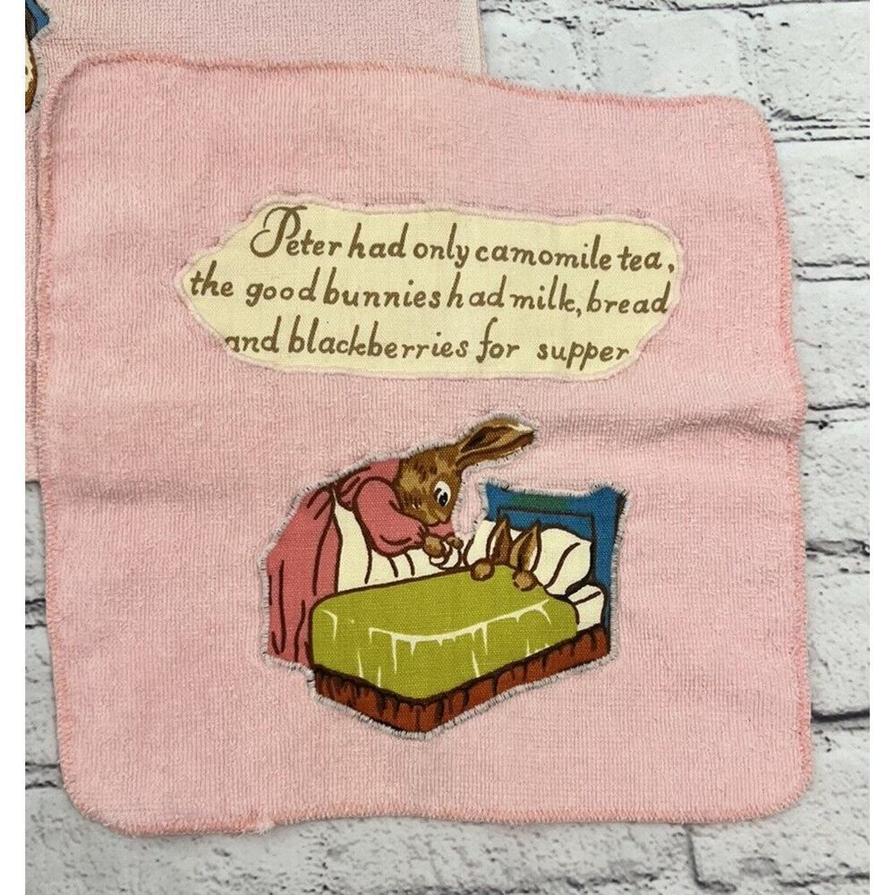Set 3 Martex Peter Rabbit Pink Vintage Bath Towel Beatrix Potter Naughty Peter - Picture 9 of 9
